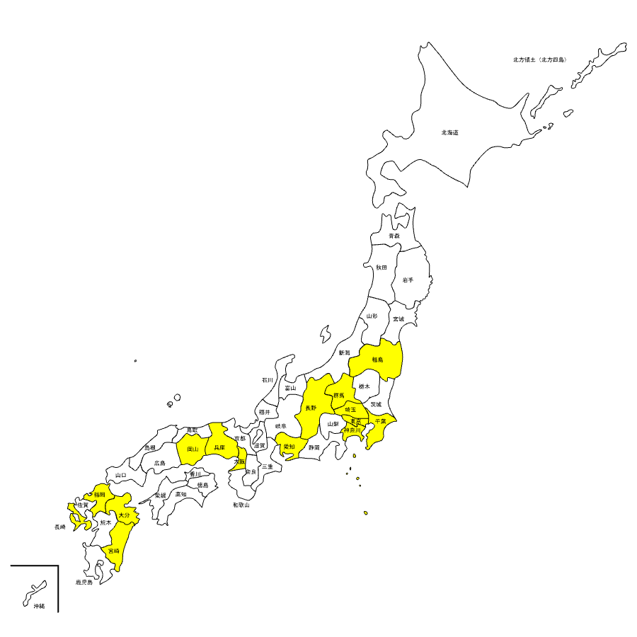 B-Corp取得企業-登記地マップ8月7日時点